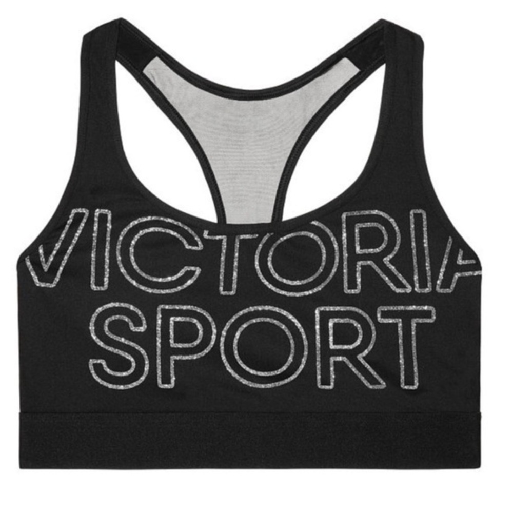Victoria's Secret The Player Raceback Black Sports Bra Size large